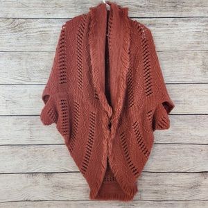American Eagle blanket shawl one size rust orange cozy